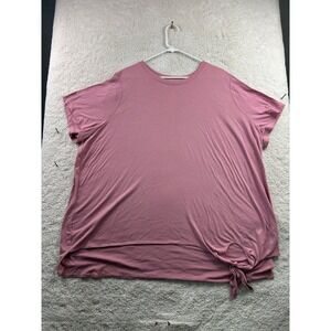 Xersion‎ Women's Mauve 3X Tie Hem Soft Stretch Top